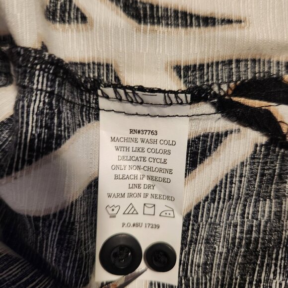 Cubavera Hawaiian Shirt Button Up Rayon Bamboo Palms Black Mens Medium NEW NWOT - Picture 8 of 11